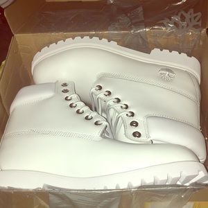 All White Timberlands